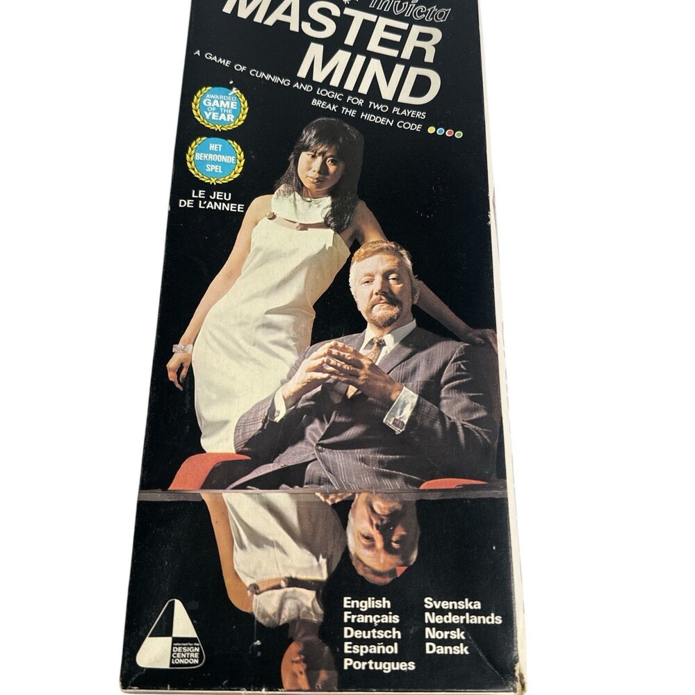 Vintage Invicta Master Mind Strategy Board Game Complete Logic Code Breaker